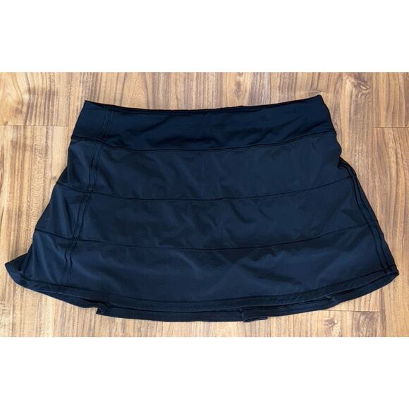 Lululemon Pace Rival Skirt Skort Women's 12 Black Lined Running Tennis - Picture 2 of 8